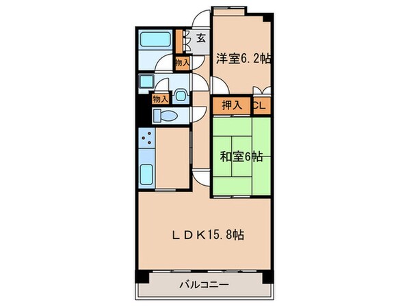 ﾊﾟ-ｸｼﾃｨ上小田井ｽｶｲｺ-ﾄ(6F～7F)の物件間取画像